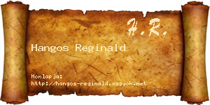 Hangos Reginald névjegykártya